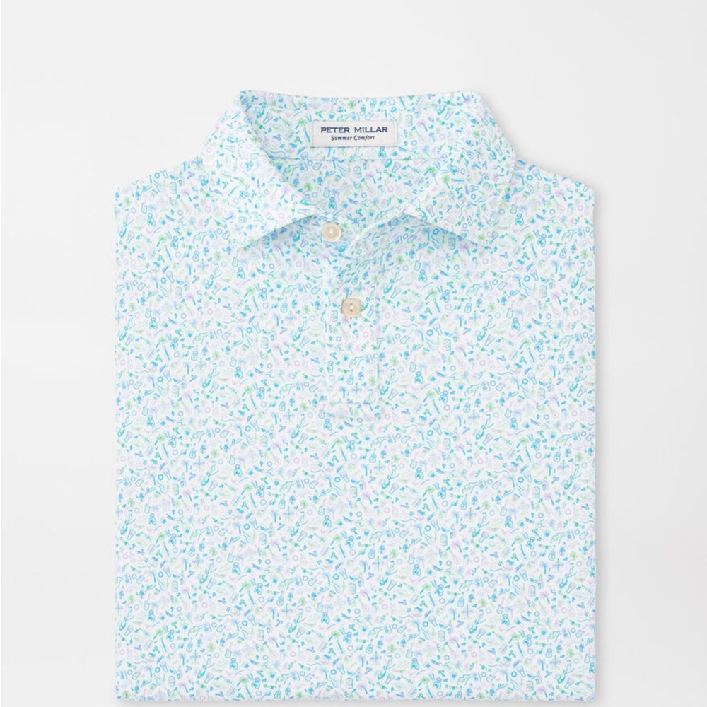 Peter Millar Island Jammin Performance Jersey Golf Polo Mens L
